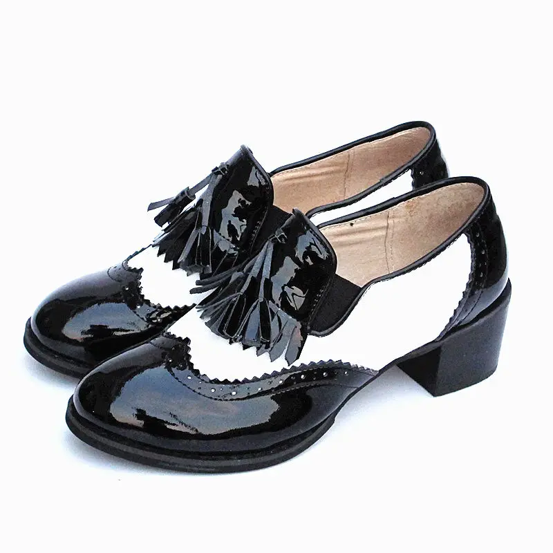 

Spring/Autumn Pumps Women Shoes Custom Made Genuine Leather Heel Oxford Shoes Colorblock Womens Heels 2020 New Women's Shoes