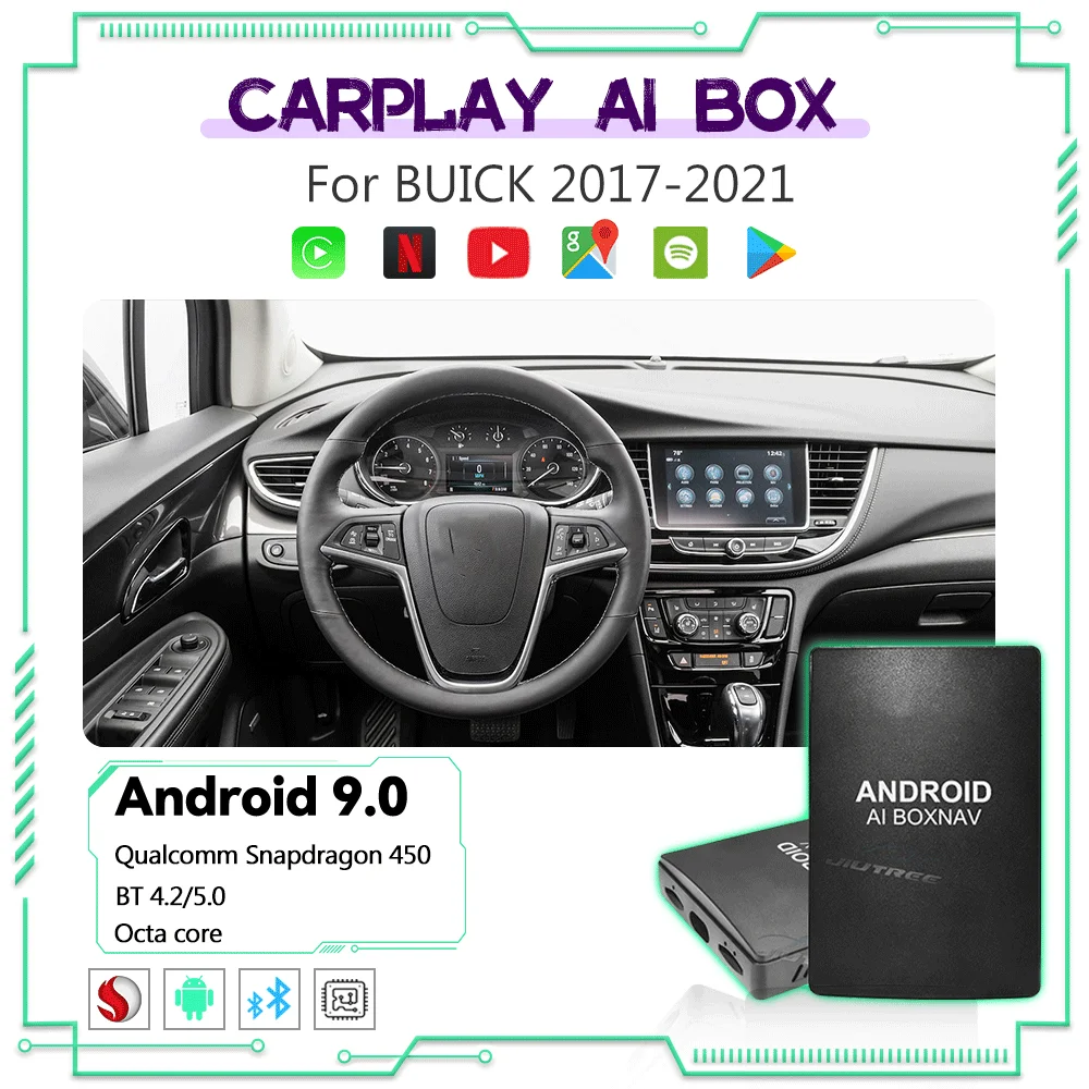 

Беспроводной приставка AI BOX Android для Buick Encore Envision анклава GT GL6 GL8 Android Авто Mirror link Netflix Yotube TV Smart Adpater