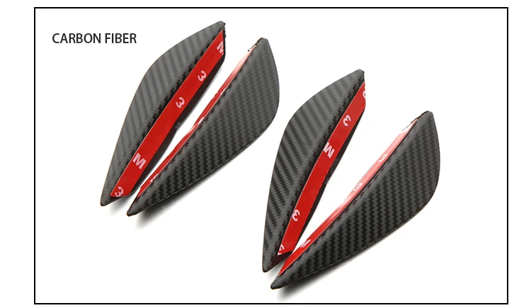 4PCS Car Front Bumper Lip Protector Rubber Rear Diffuser Car Spoiler Universal Carbon Fiber Splitter Protection Stickers Guard