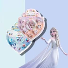 Дисней Холодное сердце 2 платья Эльзы и Анны для девочек, браслет, кольцо наклейки снежно-белый наряд в стиле принцесс, комплект ювелирных изделий Аксессуары Детские ролевые игры макияж игрушки