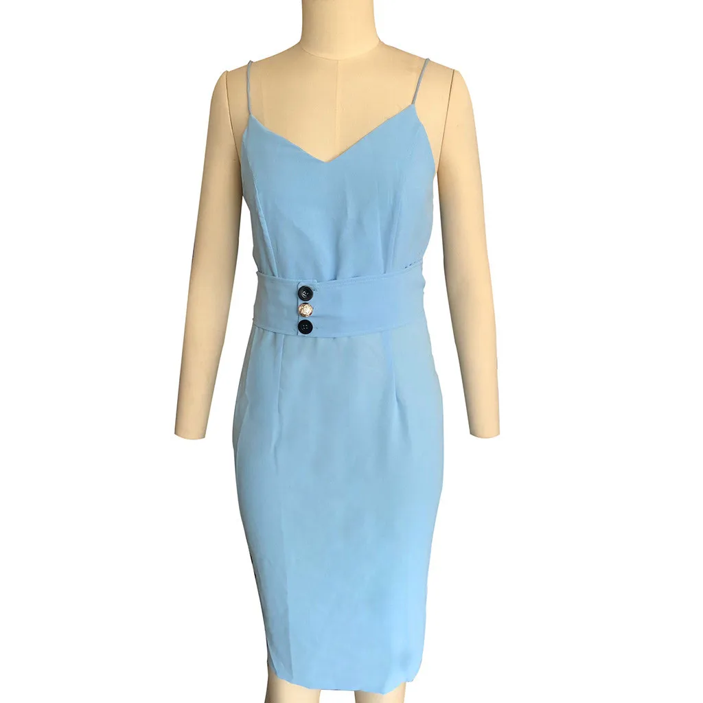 Женское винтажное платье без рукавов с V-образным вырезом | Женская одежда