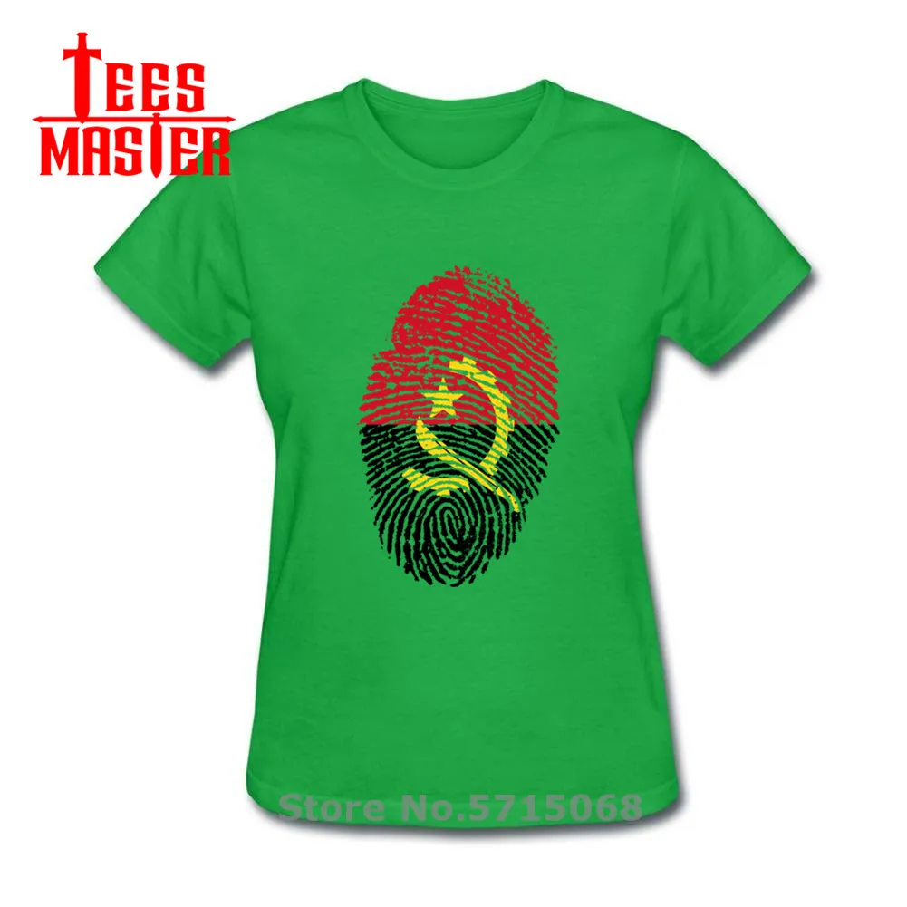 Футболка унисекс Повседневная рубашка с принтом флага Анголы отпечатков пальцев