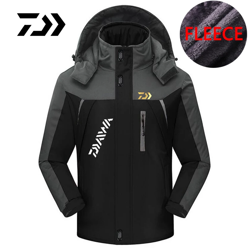 

2020 Daiwa Winter Fishing Clothes Plus Velvet Fishing Jackets Outdoor Camping Clothing Men Waterproof Keep Warm Patchwork jacket
