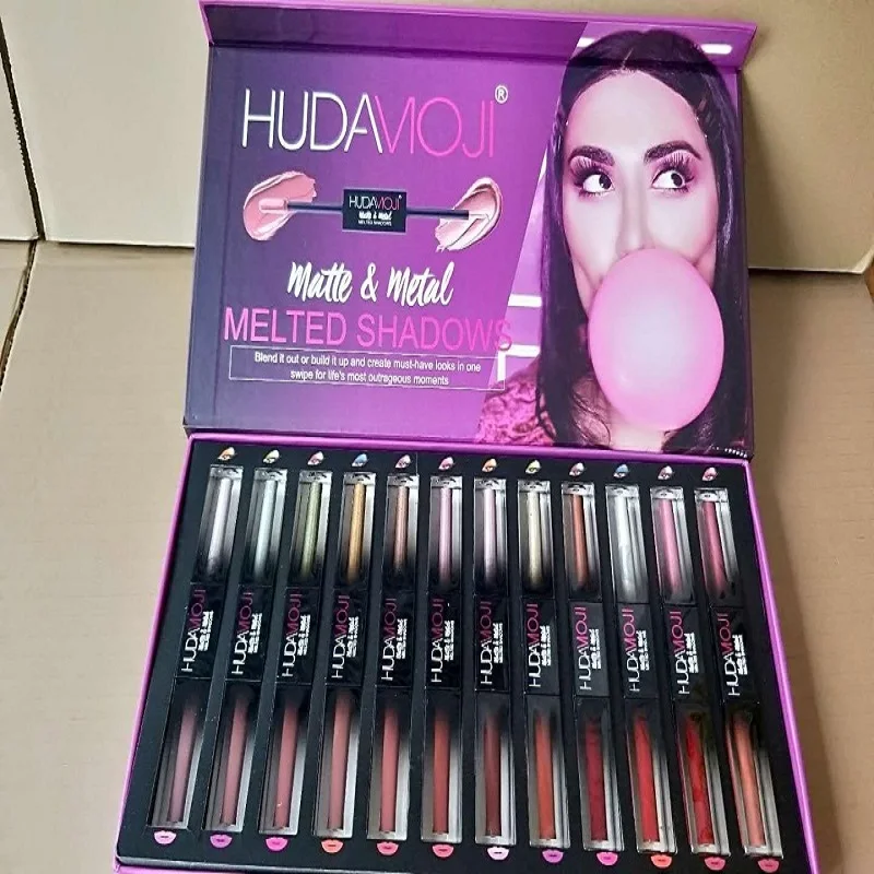 

HUDAMOJI matte Lipstick Set 12pcs/lot Waterproof Nutritious Velvet lip stick Red Tint Nude batom women fashion lips makeup set