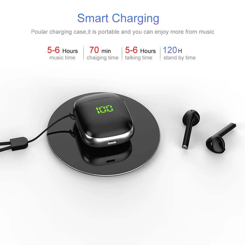 TWS-наушники с поддержкой Bluetooth 5 0 и светодиодным дисплеем | Электроника