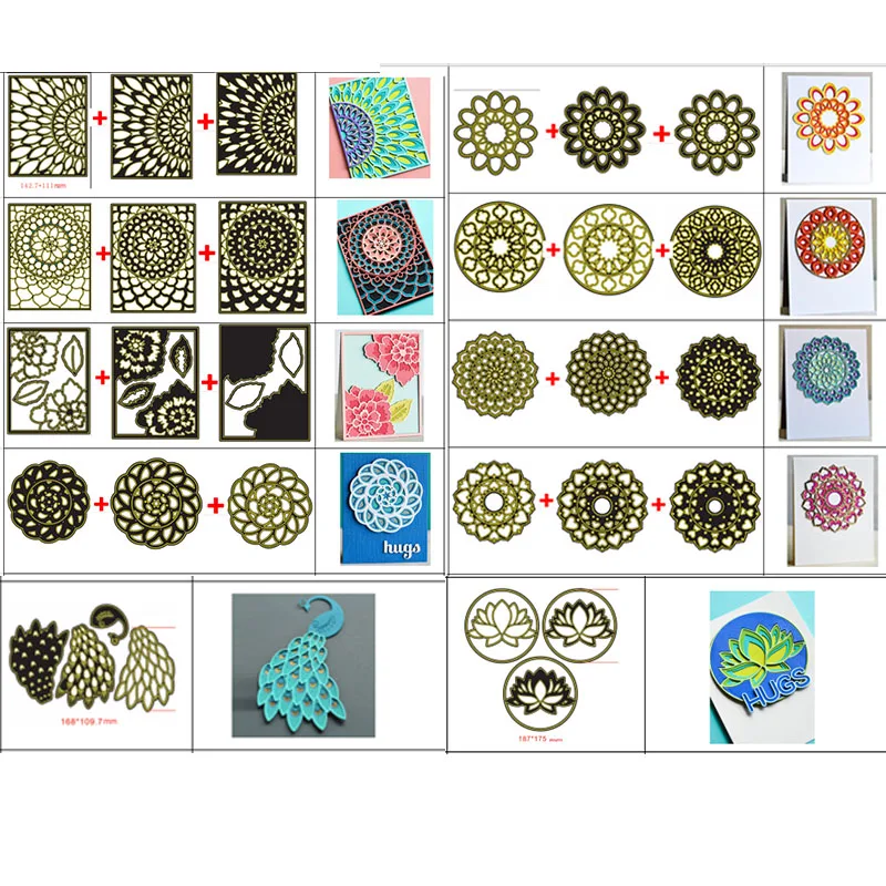 Набор слоев павлина лотоса калейдоскопа эпифаны пластины штабелируемые пресс