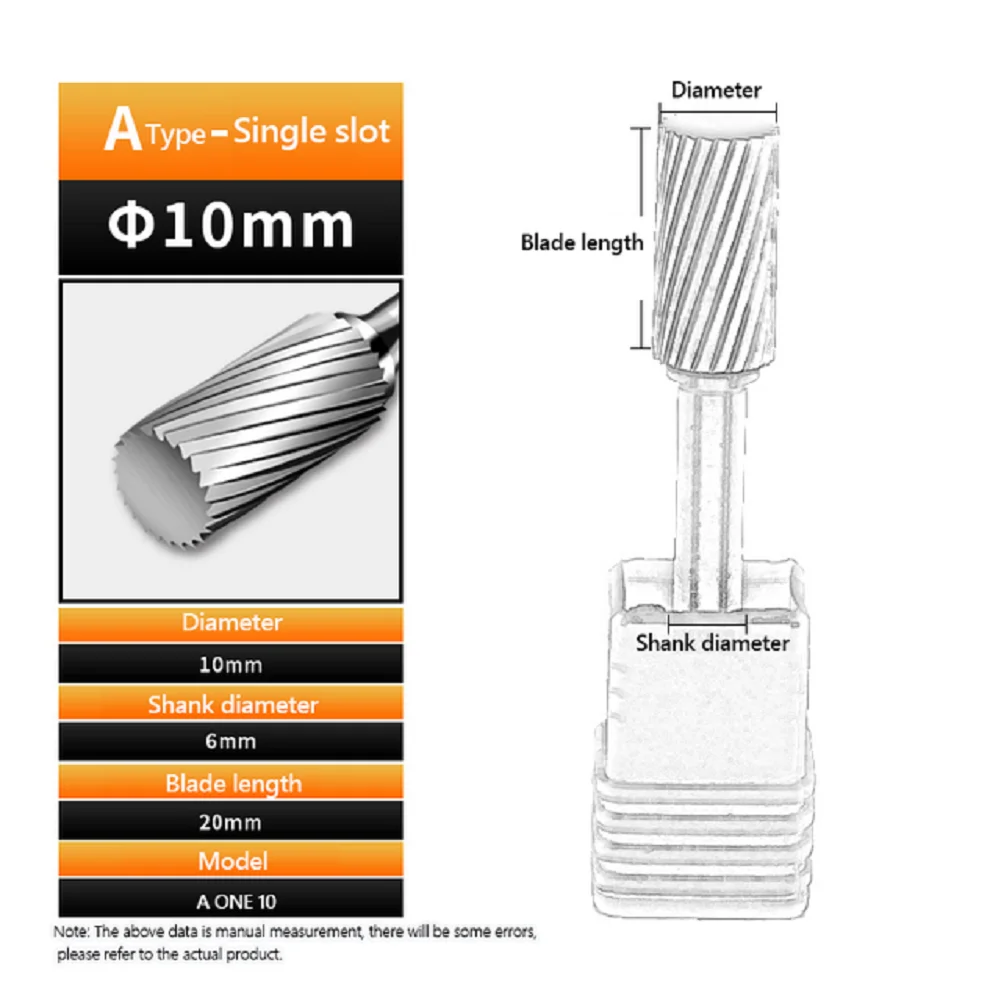 

A-type Cylindrical Cutter Head Milling Cutter Rotary File Single Slot Solid Carbide Tungsten Steel Milling Cutter Free Shipping
