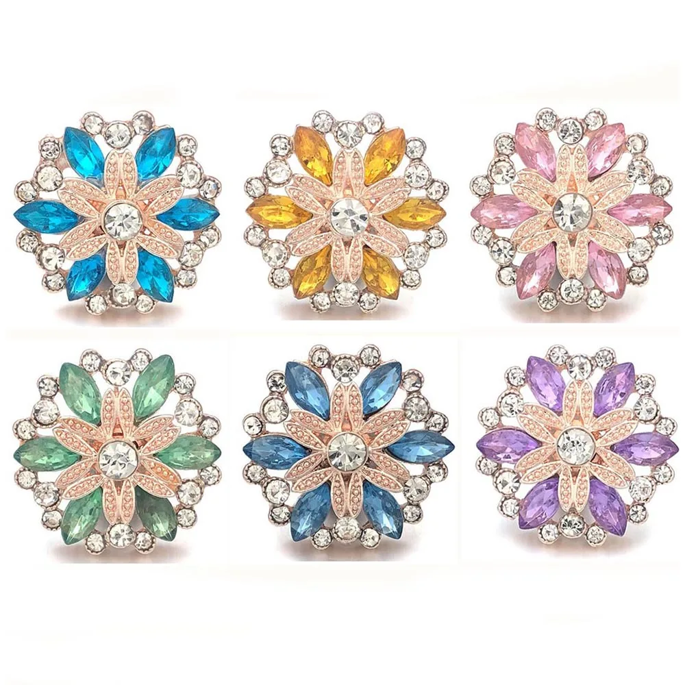 5 шт./лот новые ювелирные изделия с застежкой 18 мм кнопки розовое золото горный