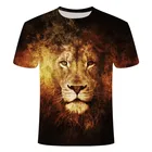 Новинка 2020, Мужская футболка с 3D-принтом льва, футболка с изображением животного, Веселая футболка, облегающая футболка с 3D-принтом, летний топ