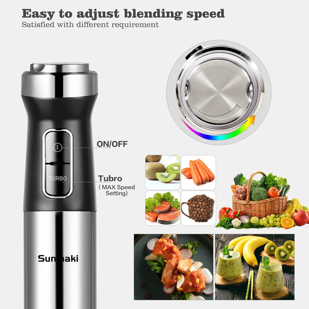 850W 4 in 1 Hand Blender Portable immersion for Kitchen Food Processor stick with Chopper Whisk Electric Mixer Juicer | Бытовая техника
