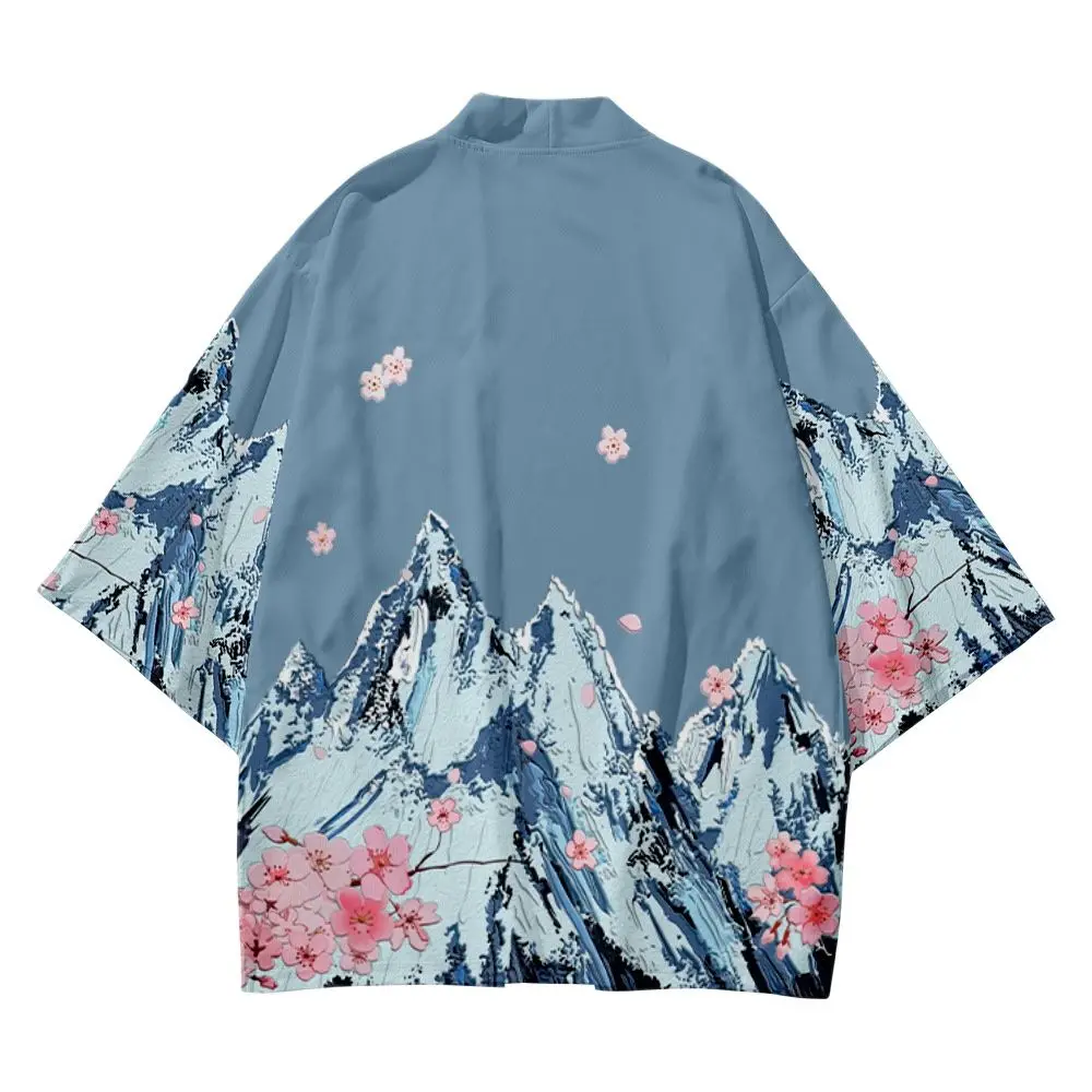 Men's Kimono Floral Printed Streetwear Pants Japanese Leisure Yukata Male Samurai Costume Haori Obi Beach Suit | Тематическая
