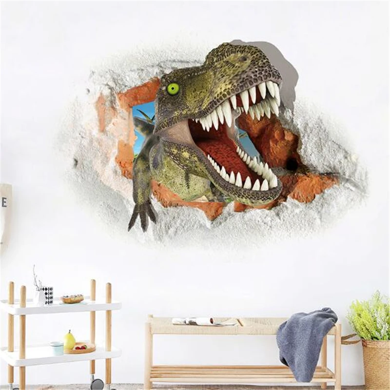 

3D ancient dinosaur wall sticker bedroom home decoration jurassic period animal movie poster wall stickers for kids rooms