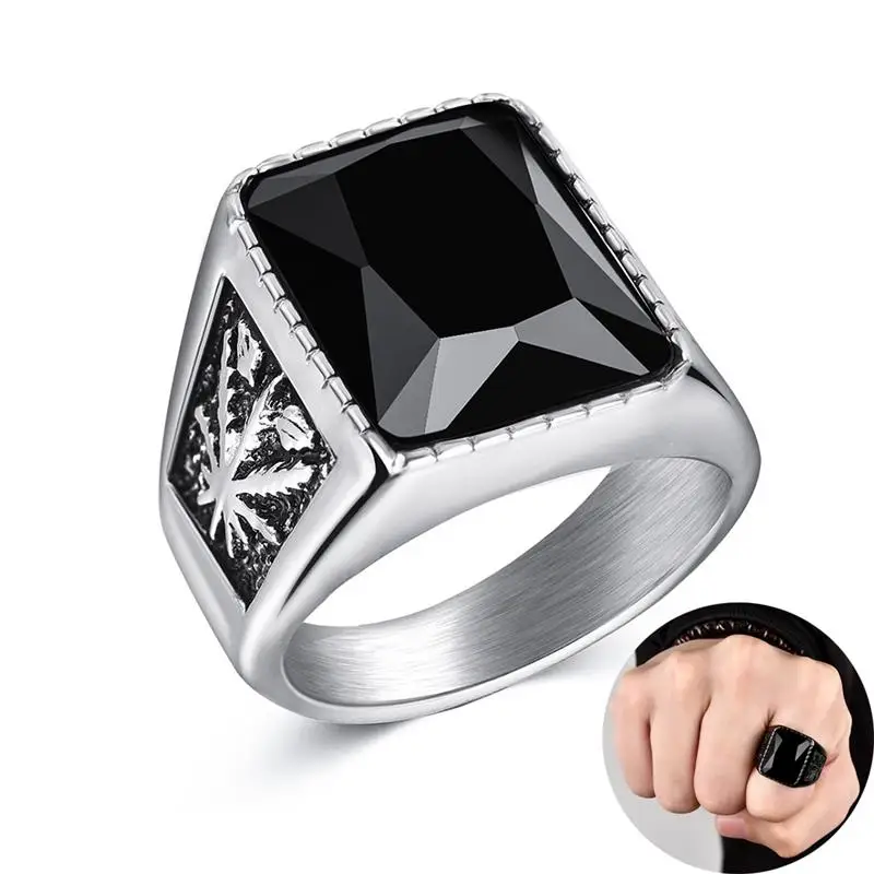 Черный красный большой 5A циркониевое кольцо с камнем классические мужские