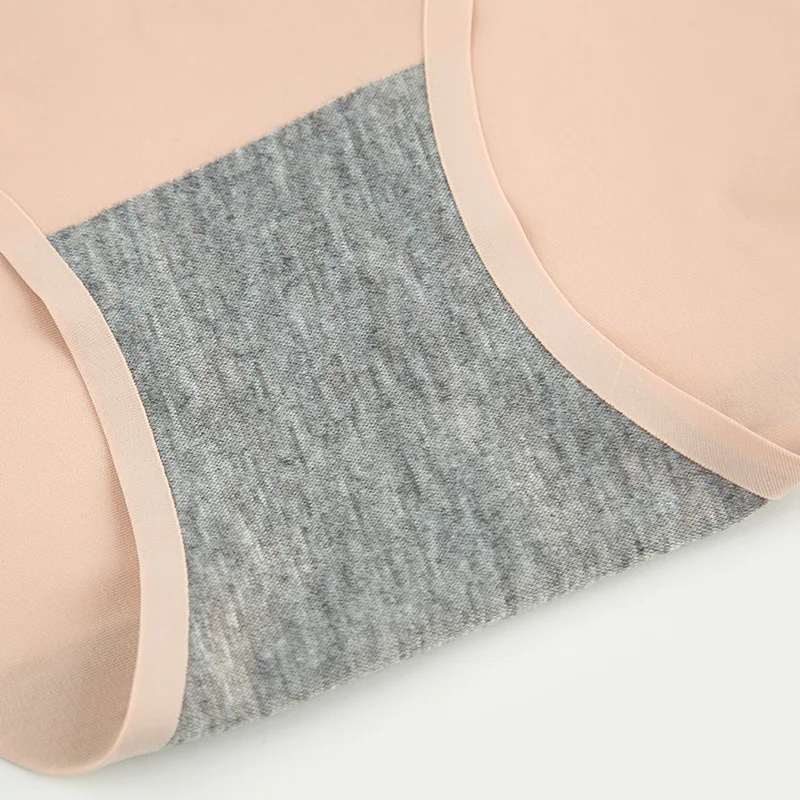 

Ladies Ice Silk Panties Seamless Solid Color Panties One-piece Breathable Mid-waist Sexy Women's Briefs Underwear
