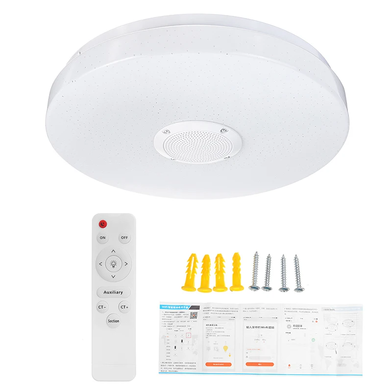 

120W WIFI Intelligent Audio Control LED Ceiling Light Living Room Modern RGB Dimmable APP&Remote Control bluetooth Music Light