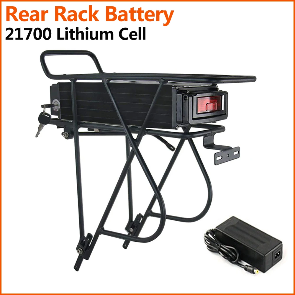 

Rear Rack eBike Battery 48V 24Ah 20Ah 52V 24Ah 20Ah 36V 33.6Ah With 21700 Lithium Cell for 2000W 1500W 1000W 750W 500W Motor