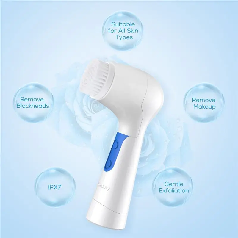 4 в 1 Водонепроницаемая электрическая щетка для чистки лица и тела с насадками