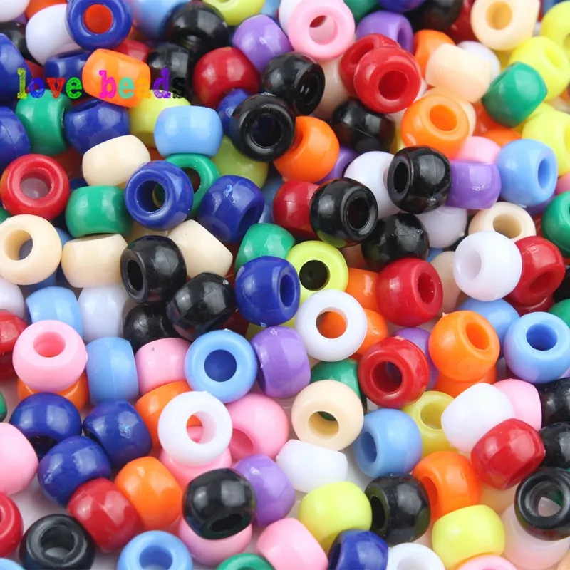 100pcs/lot 6*9mm Mixed Candy Color Acrylic Beads Large Hole Loose Spacer for Jewelry Making DIY Bracelet Frendship Gift | Украшения и