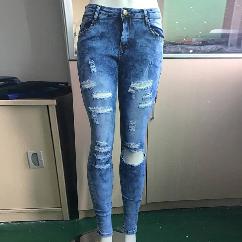 

Cotton Skinny Ripped Boyfriend Summer Fall Jeans Slim 2022 Jeans Women Pencil Waist New Denim Long Casual Streetwear High Pants