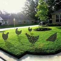 chicken duck yard art gardening ornaments outdoor garden backyard lawn stakes hen family yard decor gift easter decoration