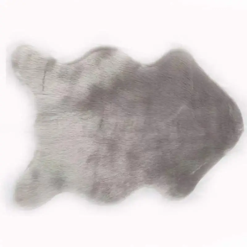 Ковер из искусственной шерсти и кожи коврик для пола натуральный однотонный цвет