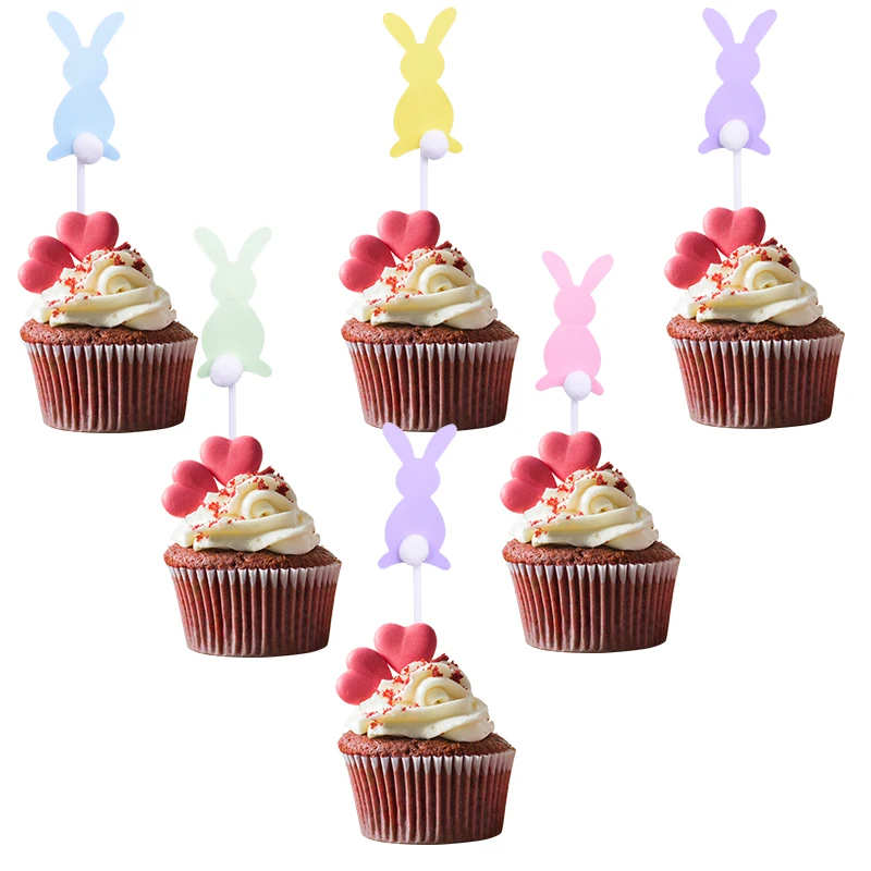 15 шт./компл. милый кролик торт Топпер десертный Декор принадлежности для День
