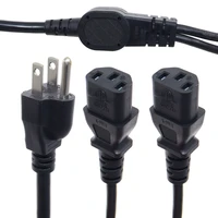 us inlet 3pin male plug to 3 x c13 female y splitter adapter cable cord us nema 5 15p to 3ways iec 320 c13 power extension cord