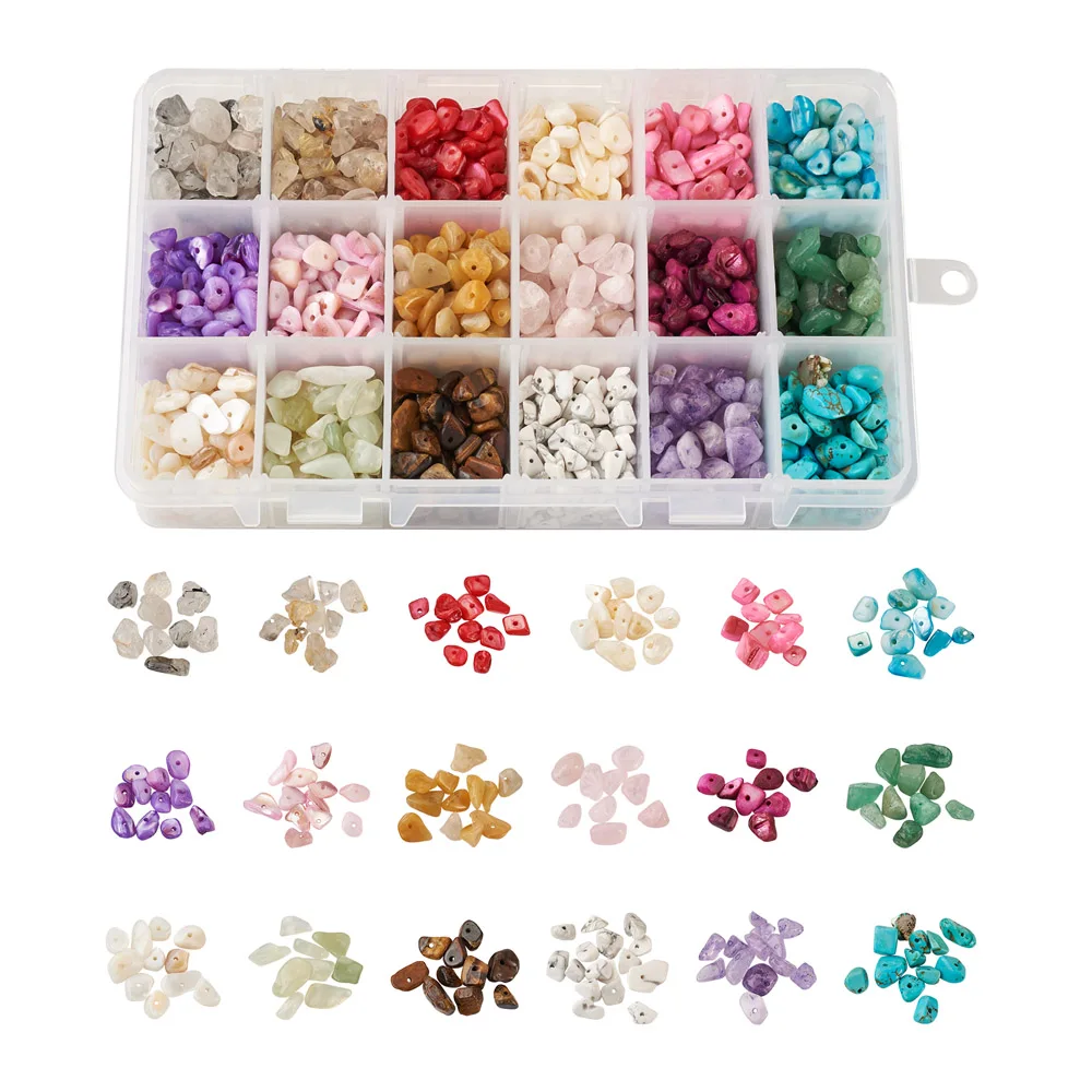 

1Box Mixed Color Stone Chip Bead Freshwater Shell Beads Kit For Handmade Jewelry Making DIY Bracelet Necklace Earrings Accessory