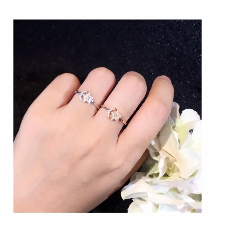 Кольцо из чистого золота 18 карат с натуральными бриллиантами красивое кольцо