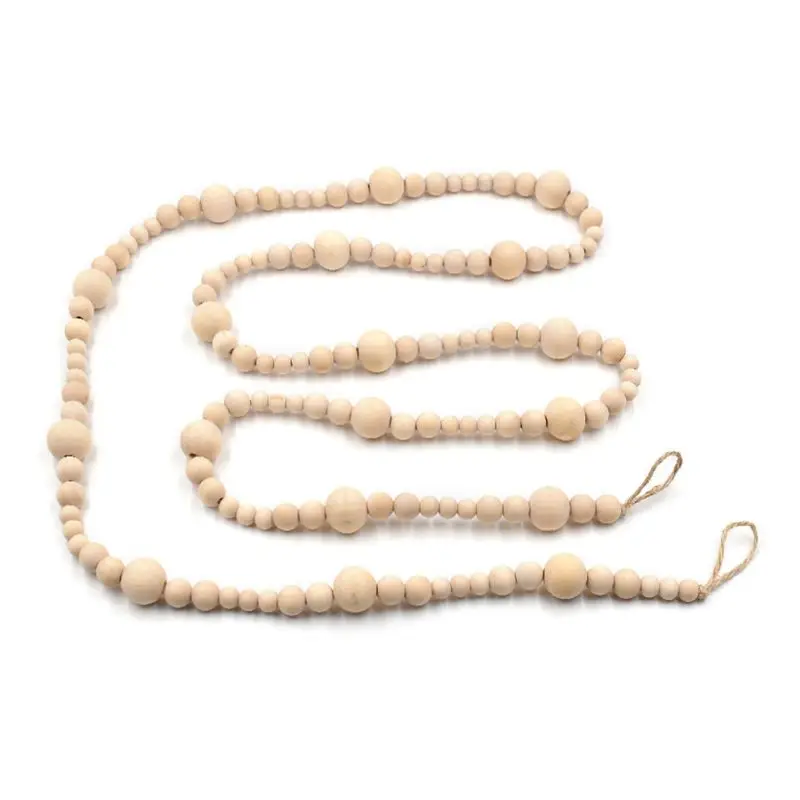 

Natural Hemp Rope Wooden Beaded Children Home Decoration Crafts Pendant Crafts K3KC