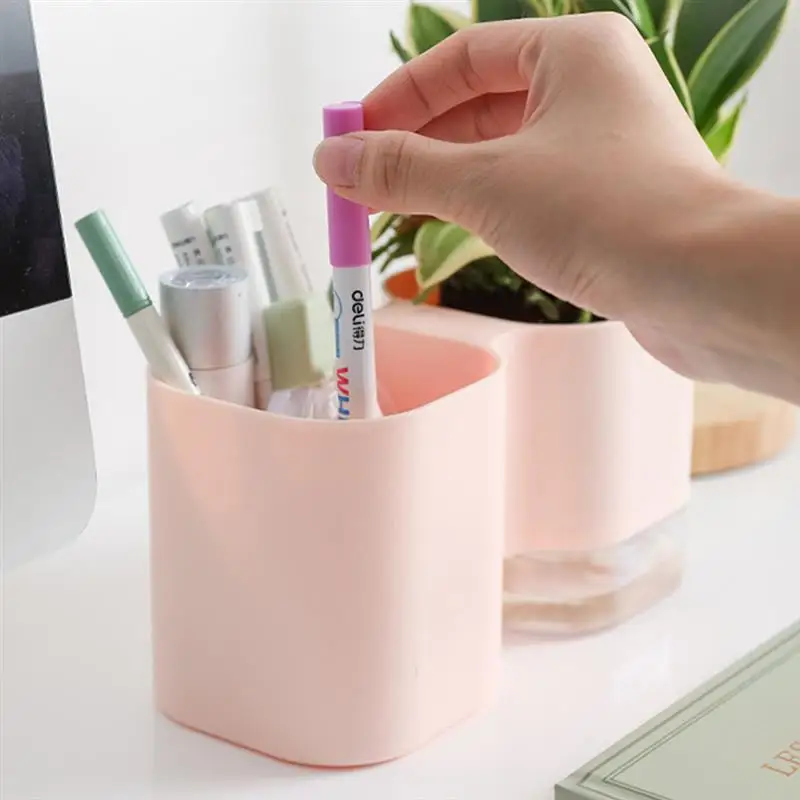 

2021 High Quality Pen Holder Detachable Desktop Brush Storage Box Plastic Decoration Flower Pot for Home Office School Hospital