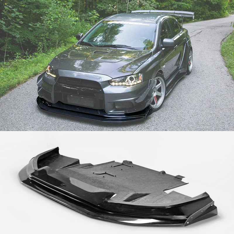 Для Mitsubishi EVO 10 VRS Style Wide Ver. Стекловолокно передняя губа с диффузором FRP