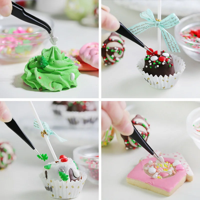 Антистатический пинцет из нержавеющей стали для украшения торта инструмент