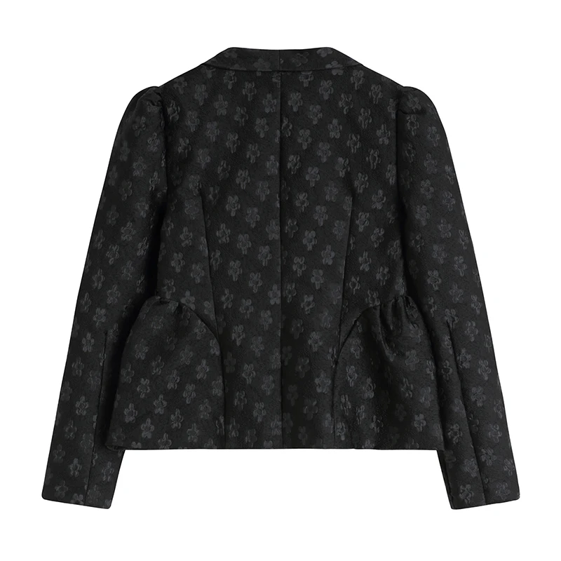 Женский жаккардовый пиджак с длинными рукавами романтичный винтажный цветочным