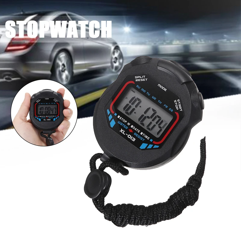 Цифровой спортивный секундомер Счетчик тренировочный Ручной таймер Хронограф