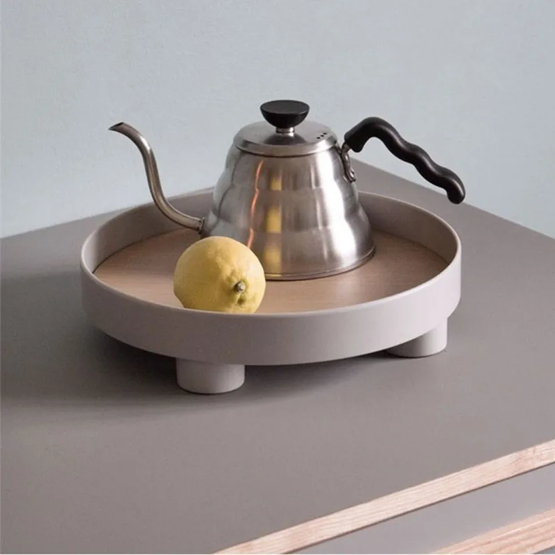 

Nordic Plastic Round Storage Tray Tableware Ring Tray Decorative Jewelry Desktop Wedding Kitchen Serving Tray Kitchen Organizer