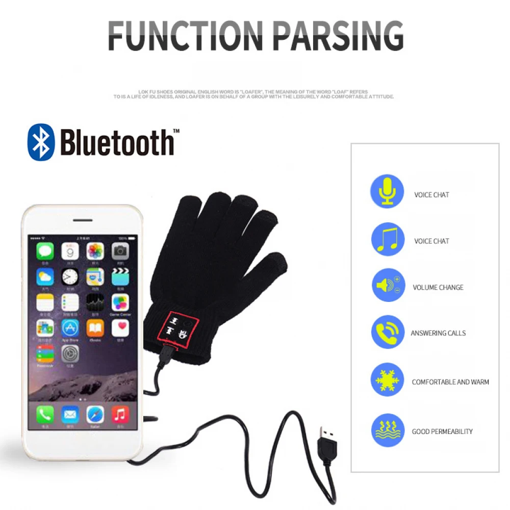 Новые Умные перчатки с Bluetooth и сенсорным экраном зимние теплые вязаные мужские