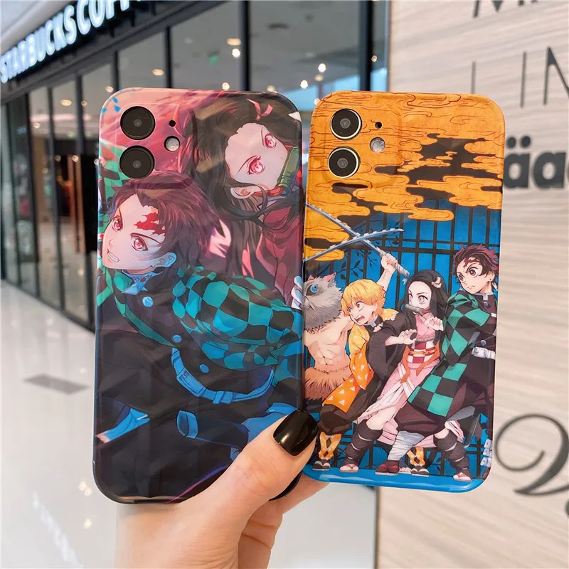 

Cartoon Ghost Slayer Anime Character Graffiti IPhone11ProMax/12Mini/XR/XS/X/8 Anti-drop Silicone Couple Phone Case Wholesale