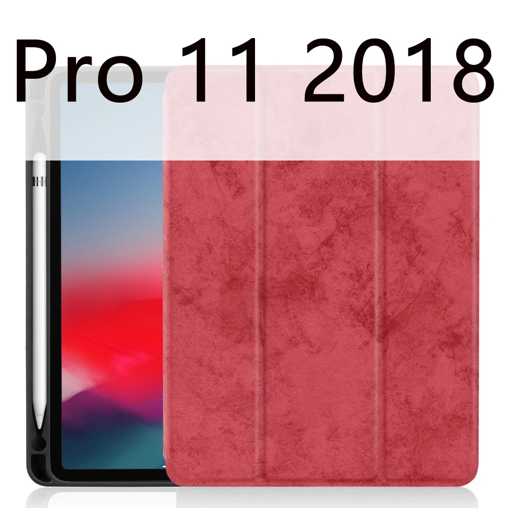 Red 11 Чехол для iPad Pro 11 с держателем-карандашом для iPad 9,7 чехол мягкий силиконовый задний умный чехол для iPad 9,7 Funda Coque - Цвет: Red 11