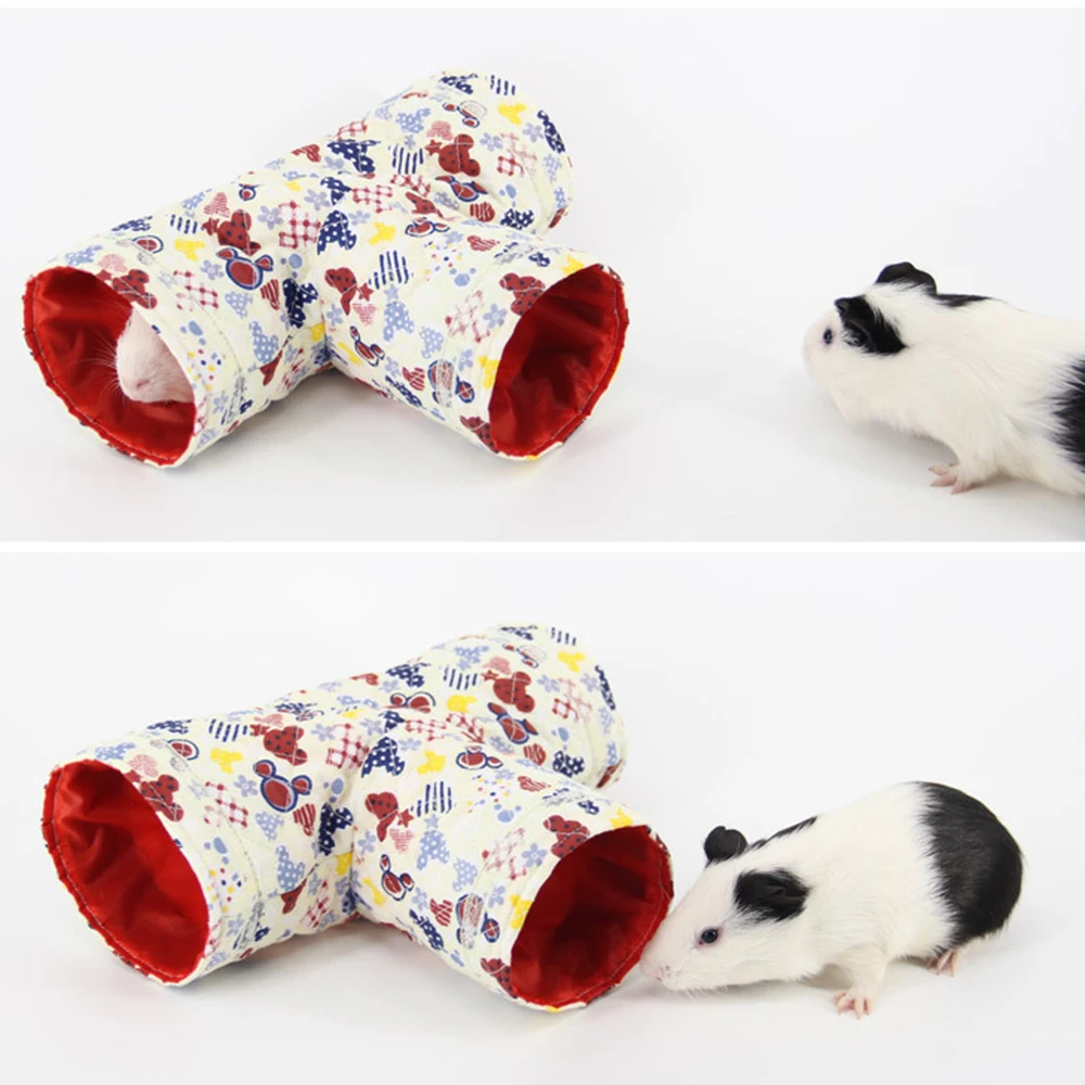 T-Shaped Pet Hamster House Tubes Toy Small Animals Guinea Pig Playing Tunnels Bed Nest For Rabbits Ferrets |