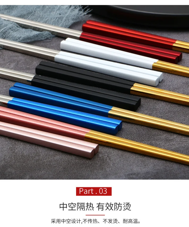 1 пара многоразовые разноцветные палочки для еды из нержавеющей стали | Дом и сад