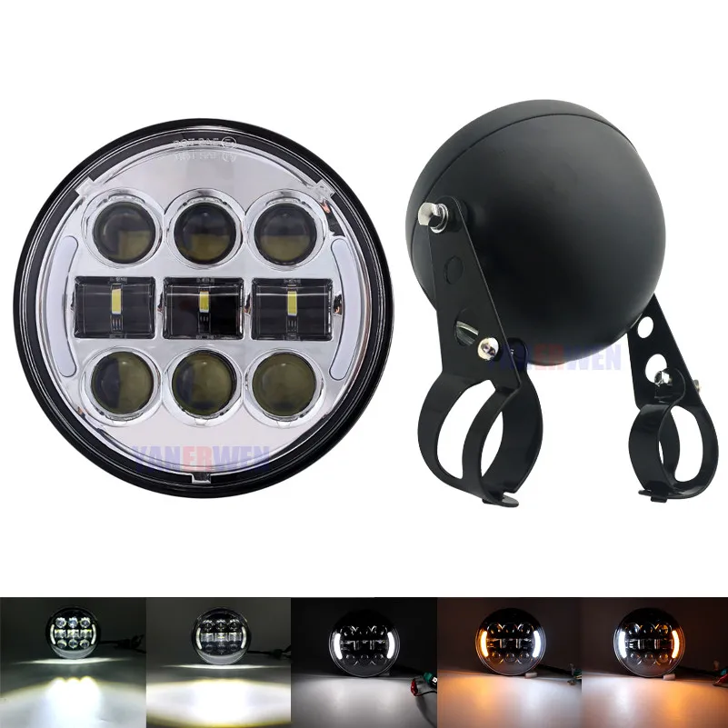 C Set 2X5,75 дюймовое железо 883 Dyna налобный фонарь 5,7" светодиодный фары DRL для ракета «Триумф» iii 3 скорости Tripp& Street Triple 5 3/4" лампа - Цвет: C Set