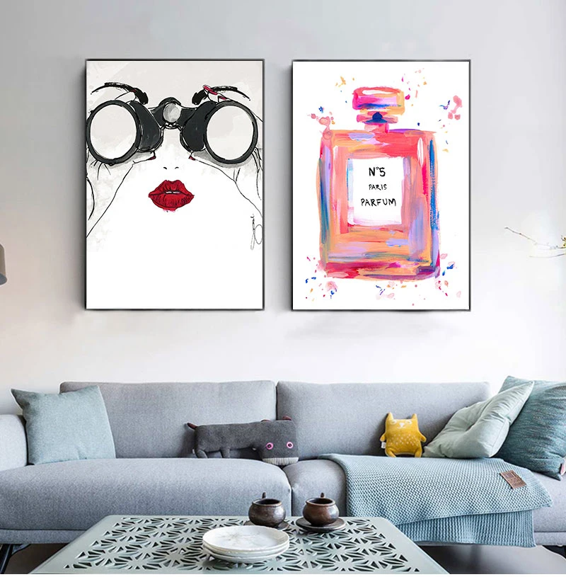 

Perfume Bottle Poster Quotes Nordic Wall Art Fashion Posters and Prints Canvas Painting Wall Pictures For Living Room Home Decor