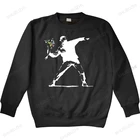 Хипстерская Мужская панда Бэнкси с цветочным принтом, городская искусственная толстовка унисекс, топы, мужские повседневные толстовки с длинным рукавом