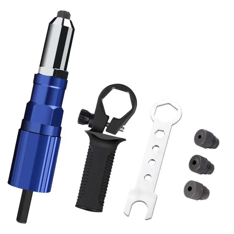 

Electric rivet gun 2.4mm-4.8mm core pull riveting conversion head wireless riveting tool drill and 50 Rivet.
