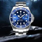 Мужские Водонепроницаемые механические часы PAGANI, стальные часы с автоподзаводом, с сапфировым керамическим циферблатом, для дайвинга, 100 м