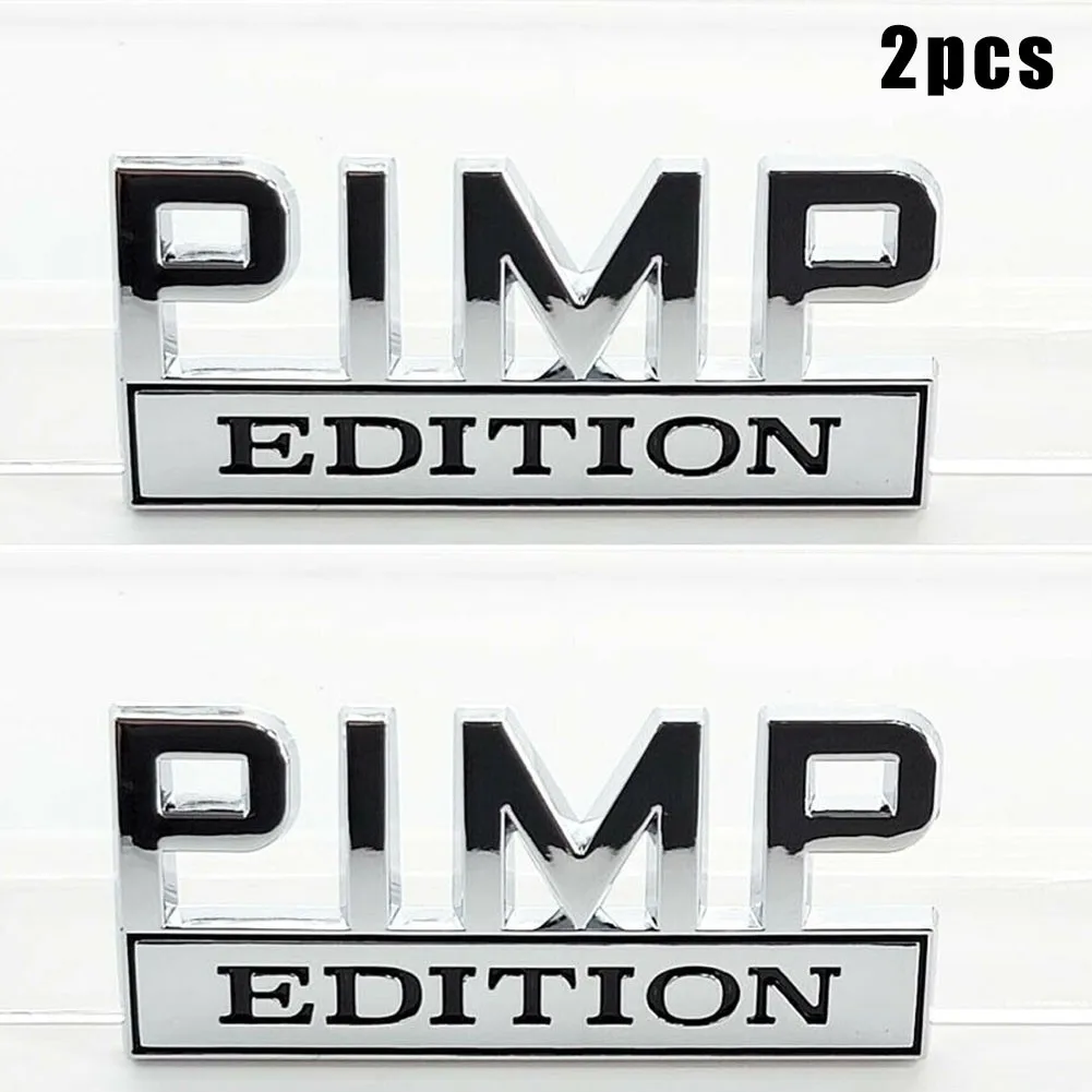 

2pc PIMP Edition Emblem Metal Car Sticker For Jeep Compass Patriot Renegade Ford F150 F250 Chevrolet RAM GMC Hummer Grille Stick