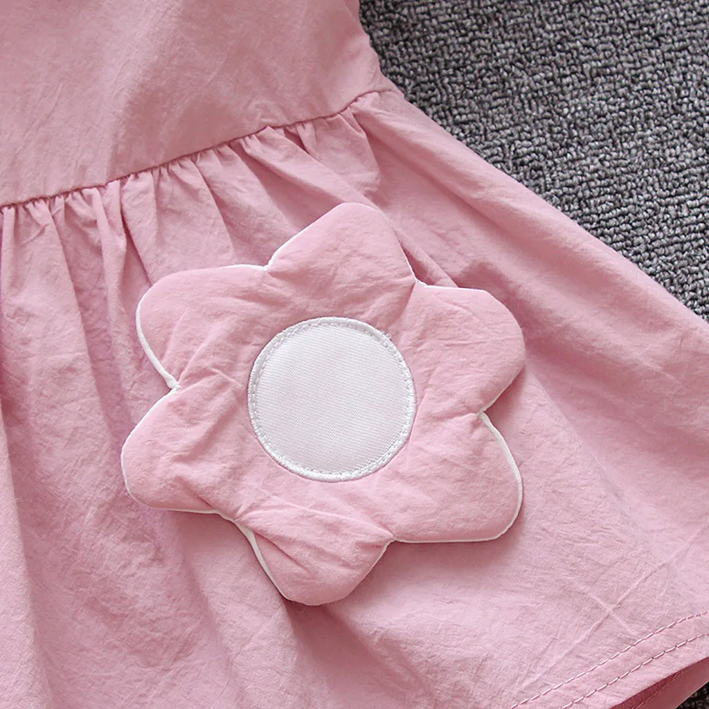 Летнее платье для маленьких девочек детское Повседневное с коротким рукавом и