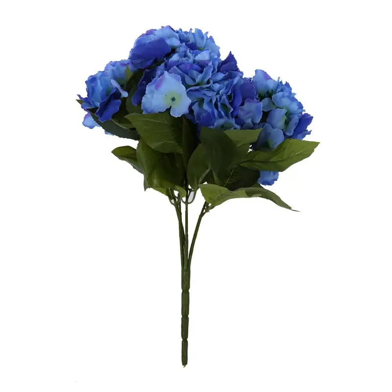 Artificial Hydrangea 5 Flower Heads Bouquet Wedding Garden Party Bridal Decor Dark Blue | Дом и сад