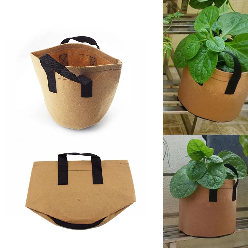

2 Gallon Plant Flower Grow Bags Nonwoven Fabric Pot With Handles Potato Vegetable Growing Bag Home Garden Tools S1